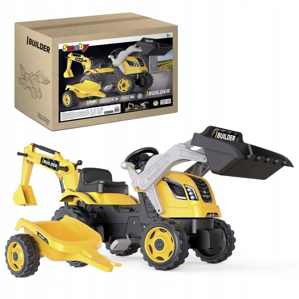 Smoby Traktor Max z przyczepką Pełna wersja