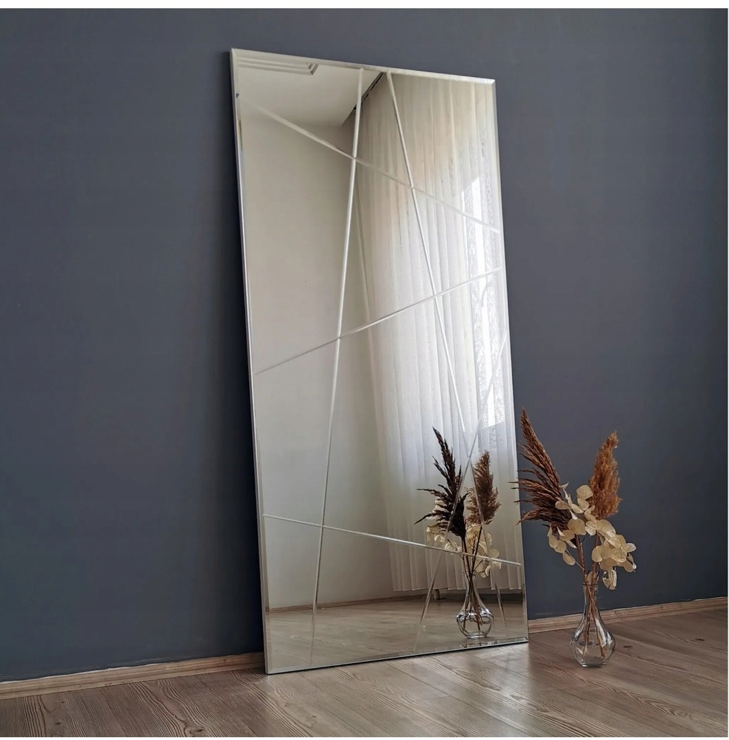 Strieborné nástenné zrkadlo Mdf 62 x 2,2 x 130 cm