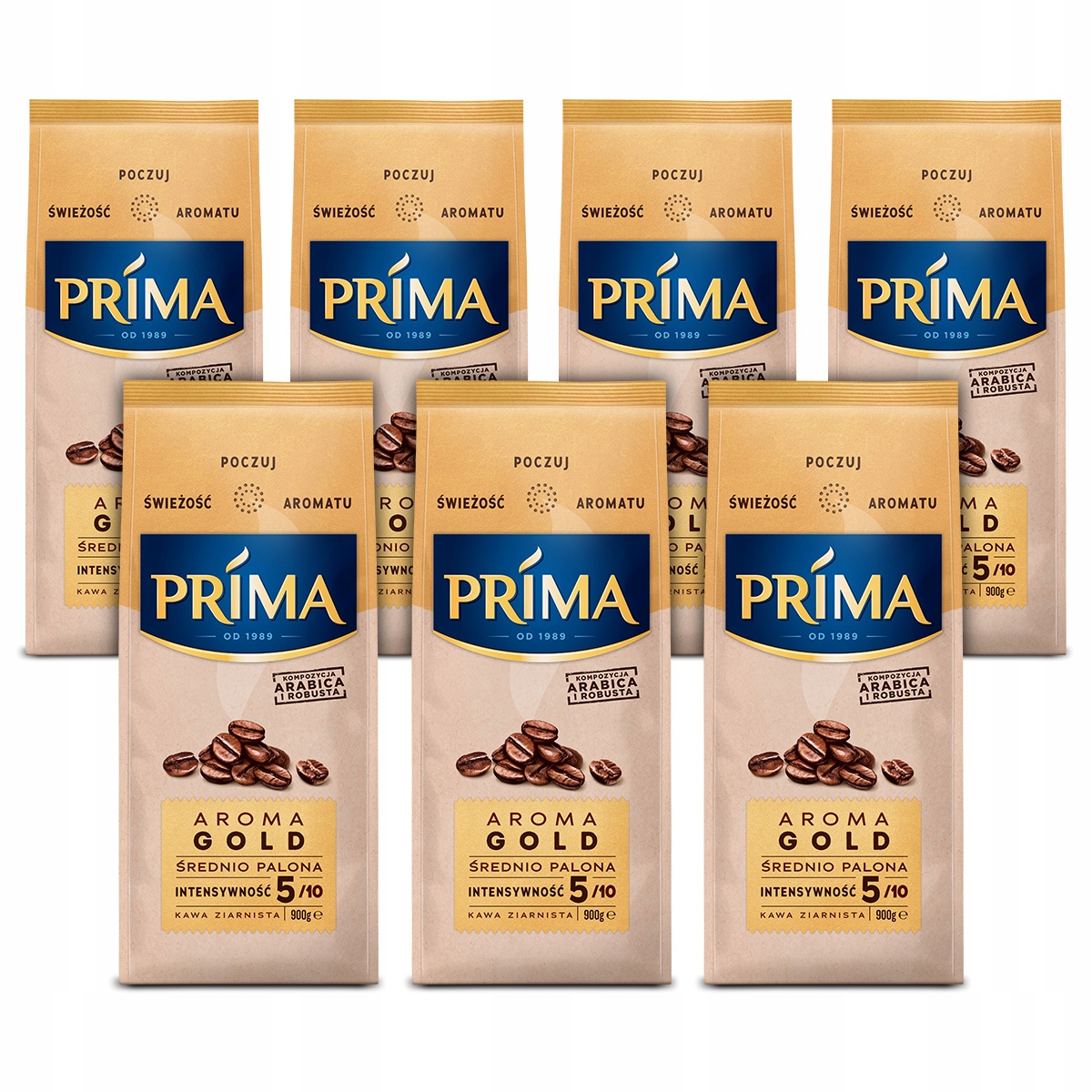 Zestaw kawa ziarnista Prima Aroma Gold 7x 900g