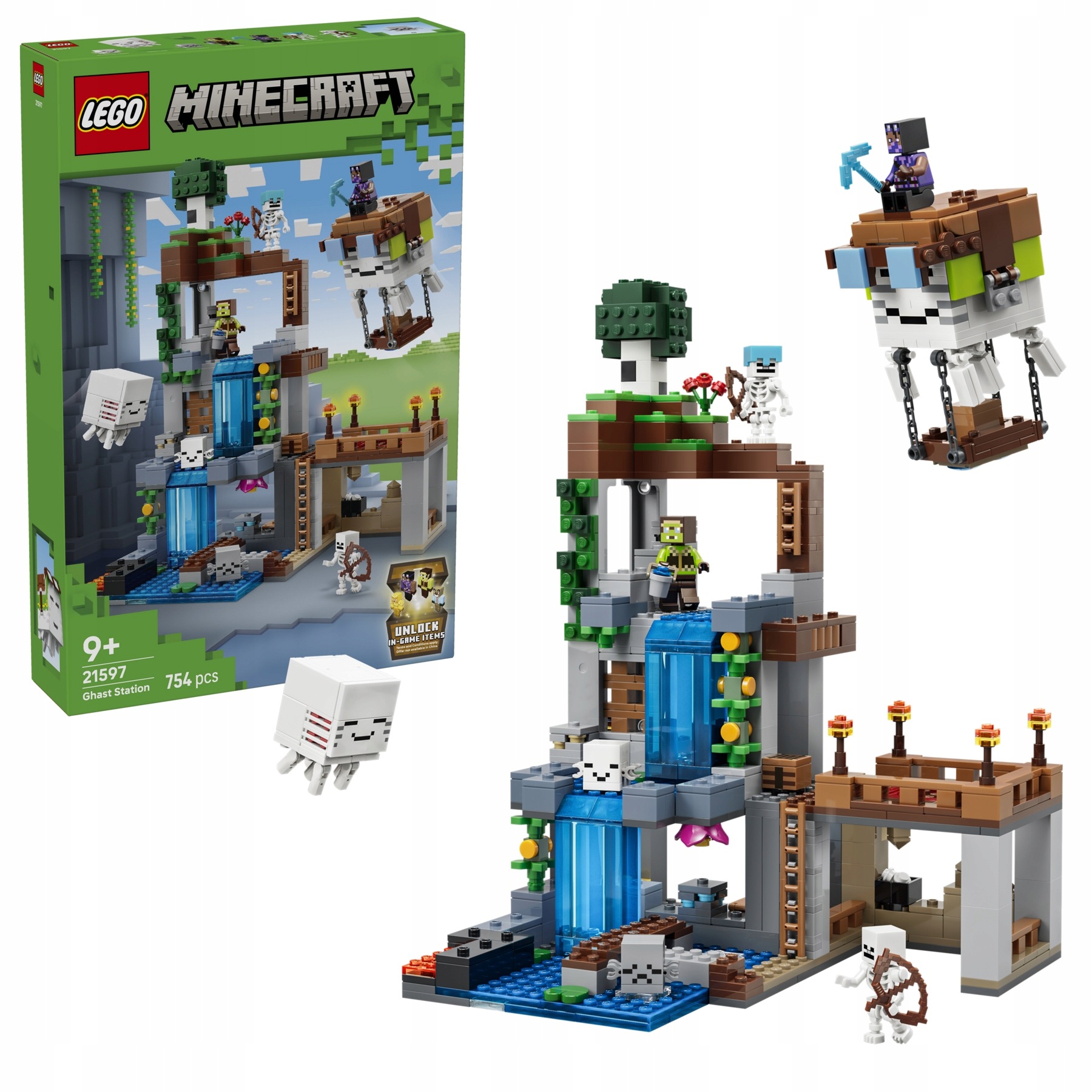 Lego Minecraft 21597 Stanice Ghasta Stavebnice Ghastový vzducholoď Jeskyně Moby