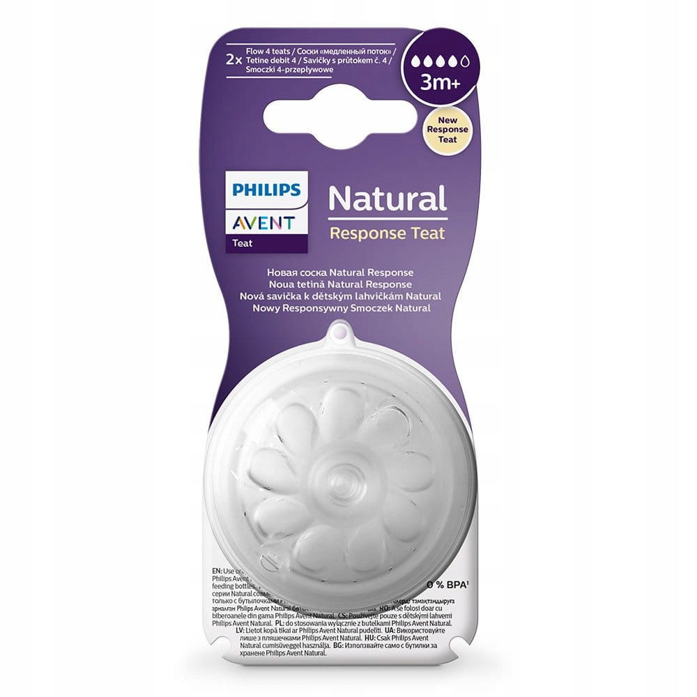 

Avent Smoczek do butelki natural response 3m+ 2szt
