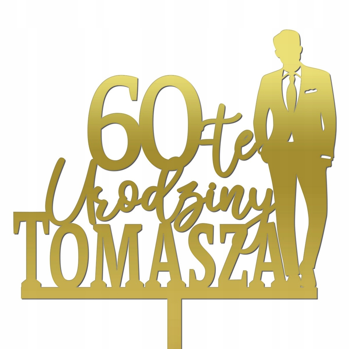 TOPPER NAPIS TORT MĘŻCZYZNA GARNITUR CHŁOPAK ZŁOTY