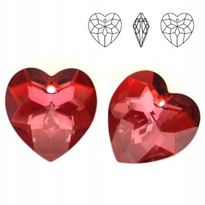 6215 MM 18 Swarovski Heart Red Magma Redm