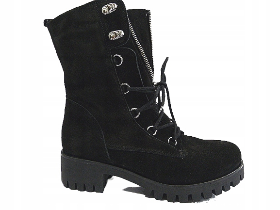 R.Polański 39 černé kožené Kotníkové Boty dámské kanady kozačky se šněrováním