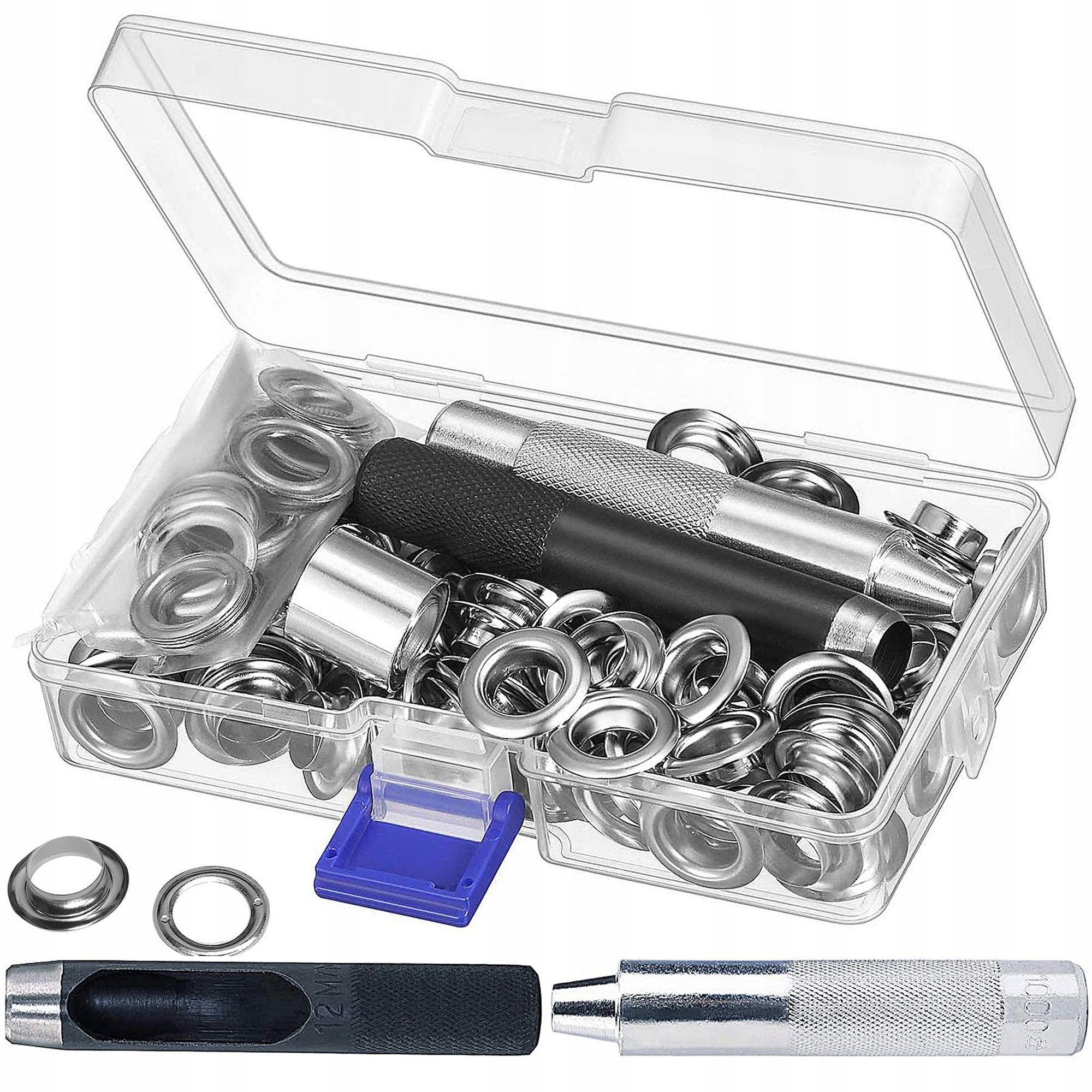 Sada pro bannerová oka plachty Poniklováno 12 mm 100 kusů oček
