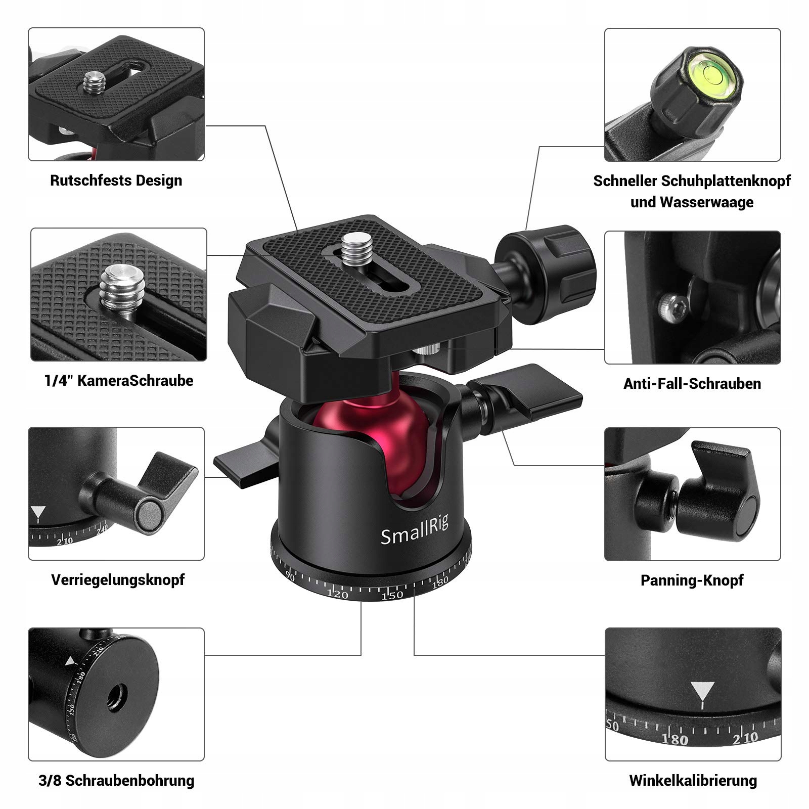 SMALLRIG Lekki Mini Statyw Podróżny Aluminiowy Do GoPro Smartfonów DSLR — miniatura 4