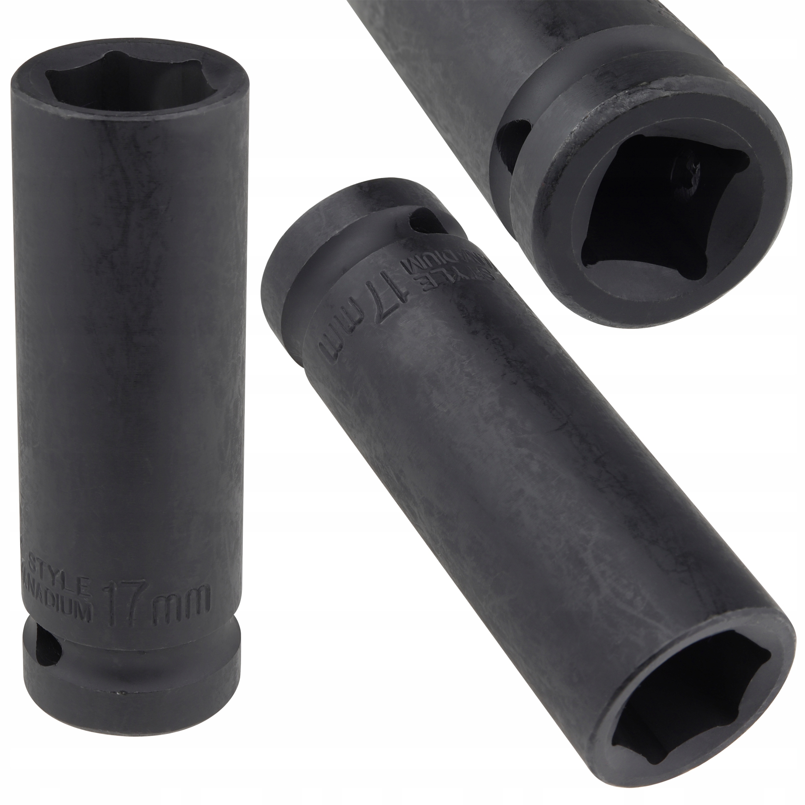 Nasadka Udarowa Nasadowa 1/2" Cala Klucz Udarowy 17MM Długa 78MM Cr-mo 6KĄT