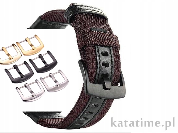 Pasek do zegarka do smartwatcha nylonowy 20 mm brązowy wodoodporny Super!