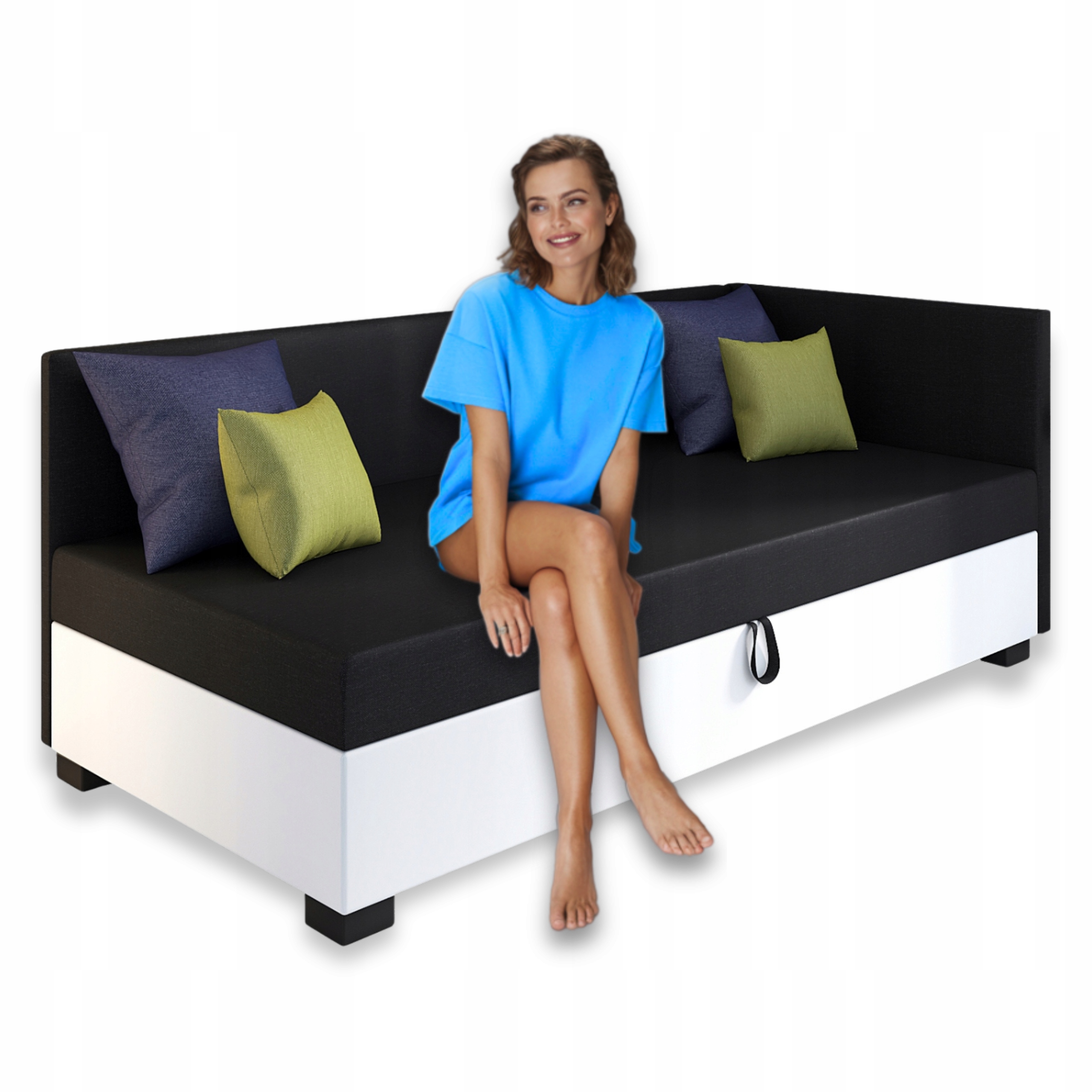 Pohovka s funkcí spaní 120 x 195 cm Jednolůžko Polštáře