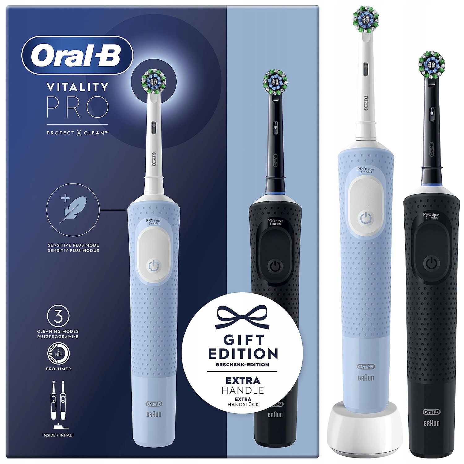 Szczoteczka Elektryczna Oral-b Vitality Pro D103 Duo Czarna Niebieska