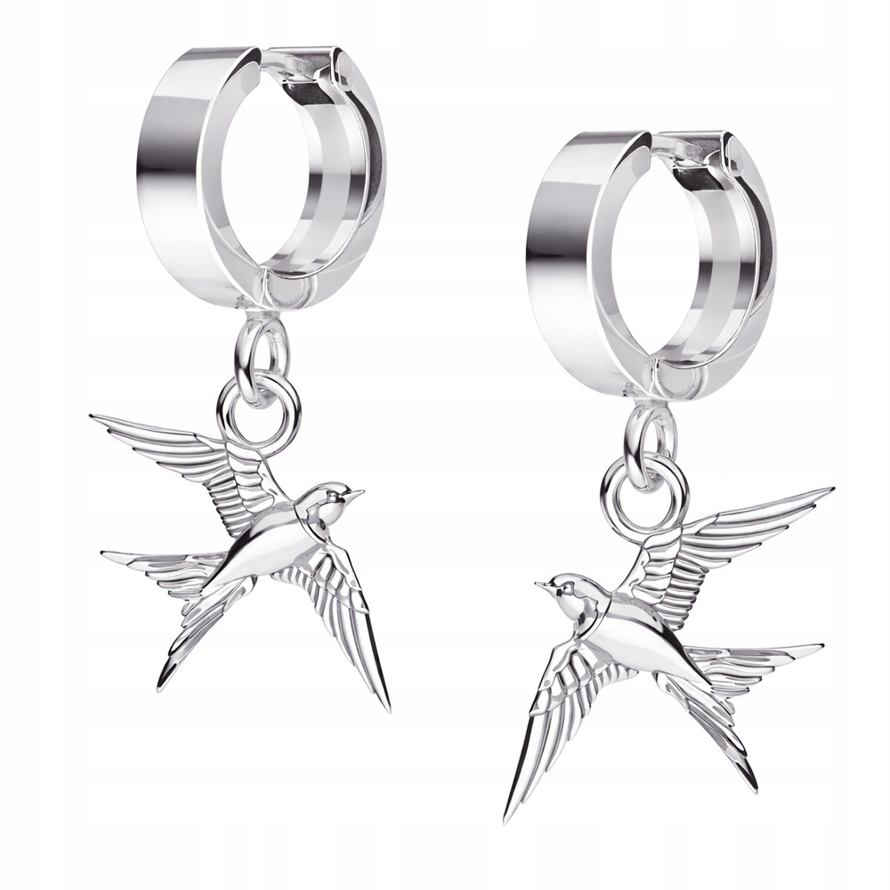 Stříbrné náušnice Pták Vlaštovka Bigle Pouta Symbol svobody Stříbro 925