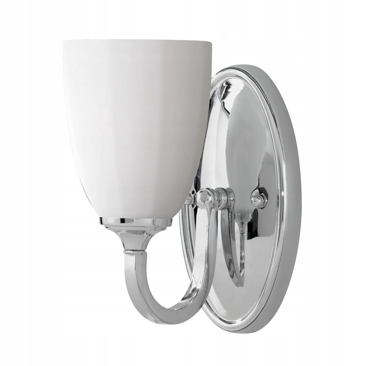 Klasická kúpeľňová nástenná lampa, chróm, sklo, biela, tienidlo IP44 Feiss
