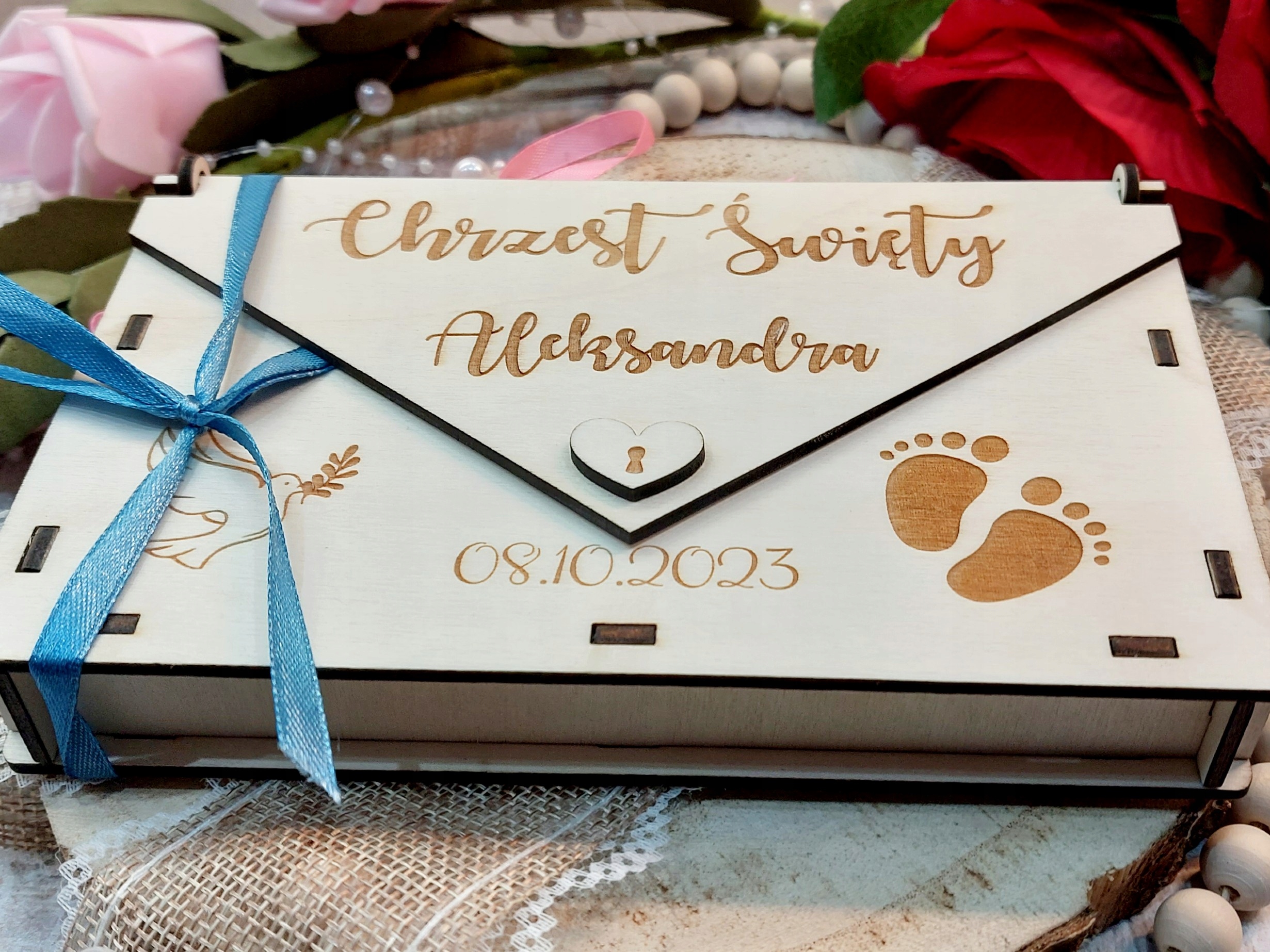 BORÍTÉK PÉNZ DOBOZ KERESZTELŐ AJÁNDÉK KERESZTELŐ LÁB AJÁNDÉK Alkalmazott technika egyéb