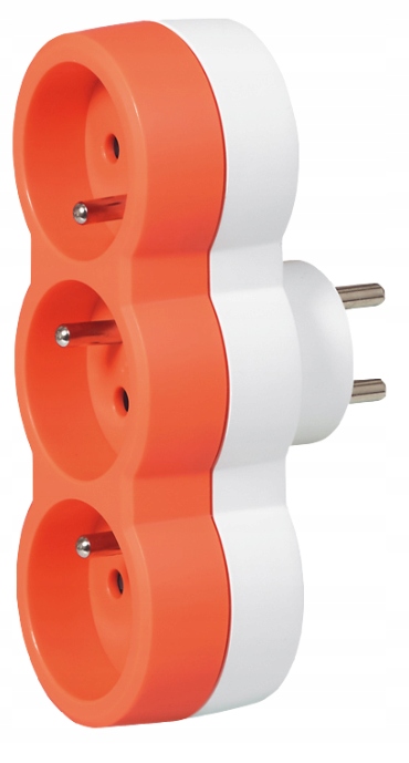 

Legrand Rozgałęźnik 3x2P+Z poziomy Pomarańczowy
