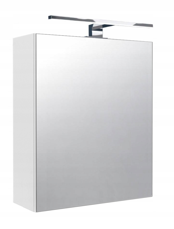 Kúpeľňová skrinka s zrkadlom a Led osvetlením Zrkadlová skrinka 50 cm biela