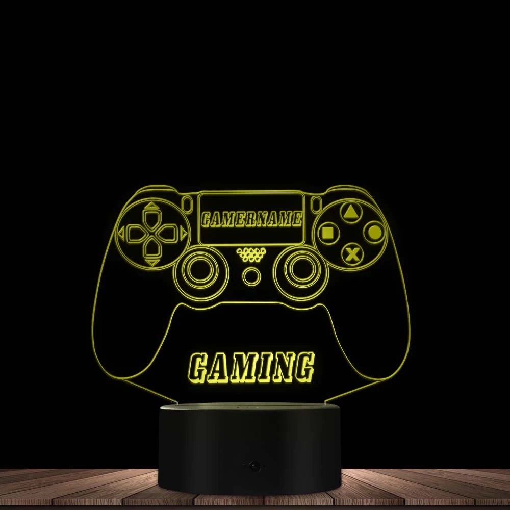 Lampka Nocna 3D LED PLAYSTATION 5 PAD Grawer Imię Kolor dominujący wielokolorowy