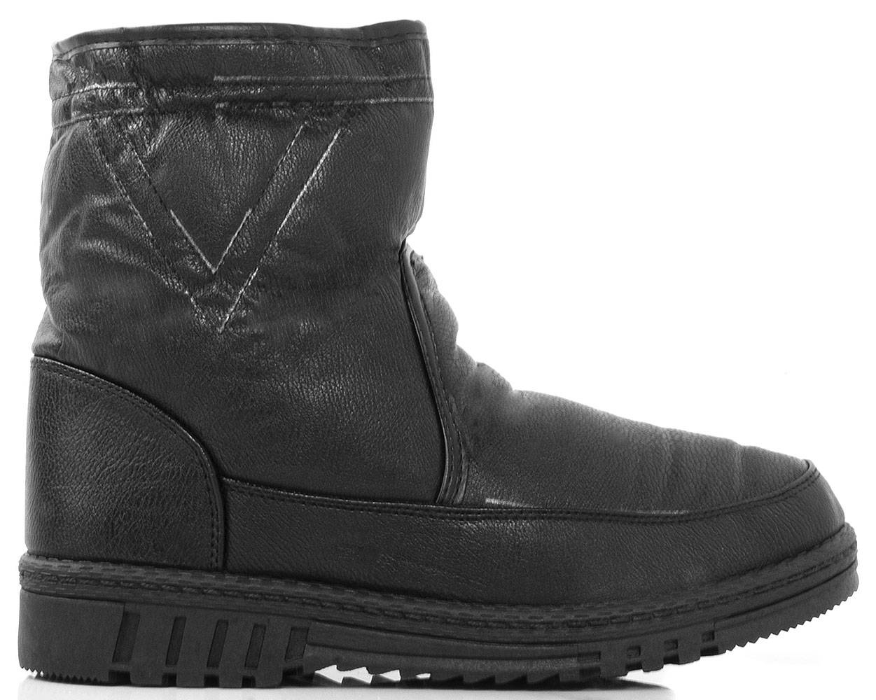 

5972 Czarne Ocieplane Botki Kozaki Ekoskóra 45