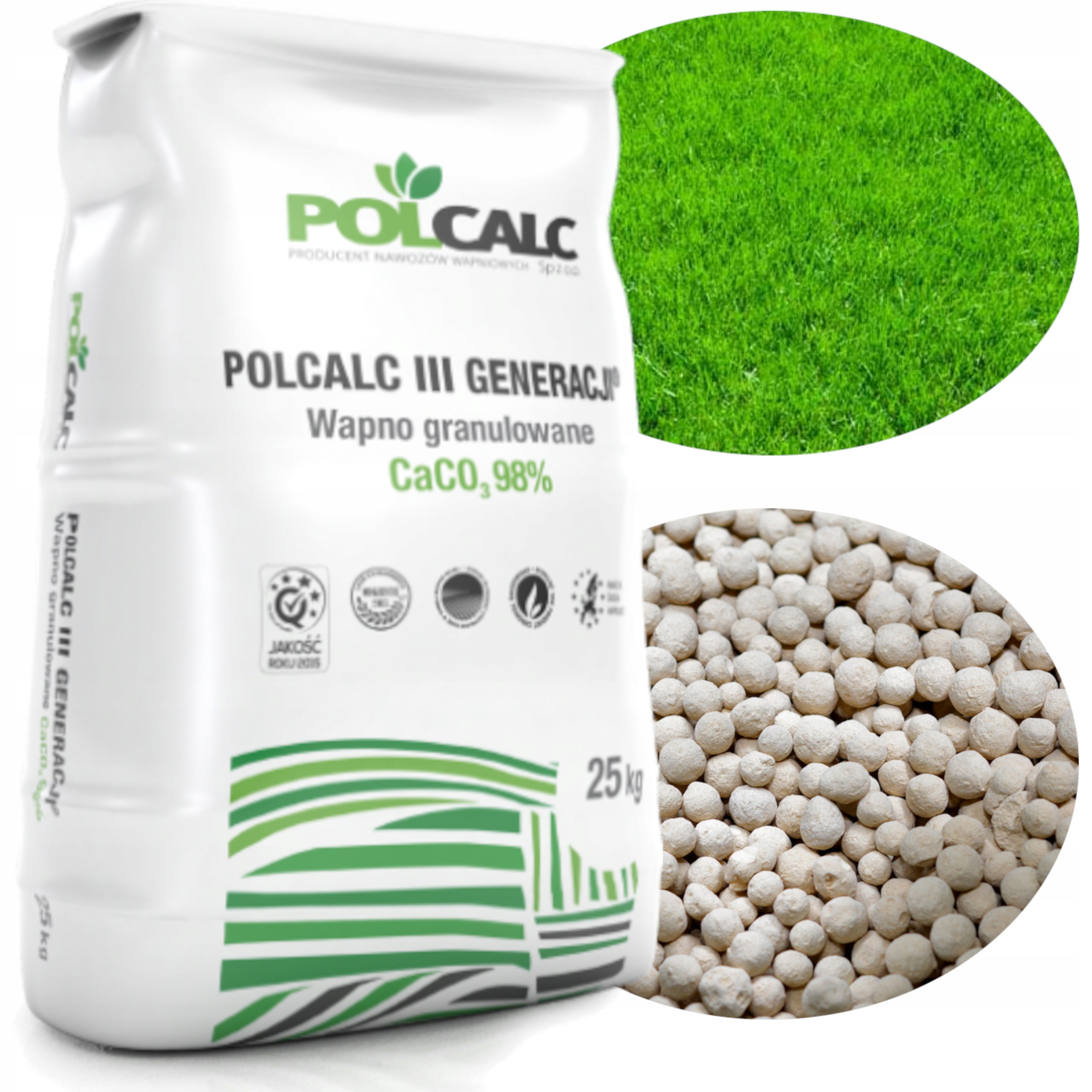 

Wapno Granulowane Nawóz 93-98%CaCO3 Polcalc 25KG