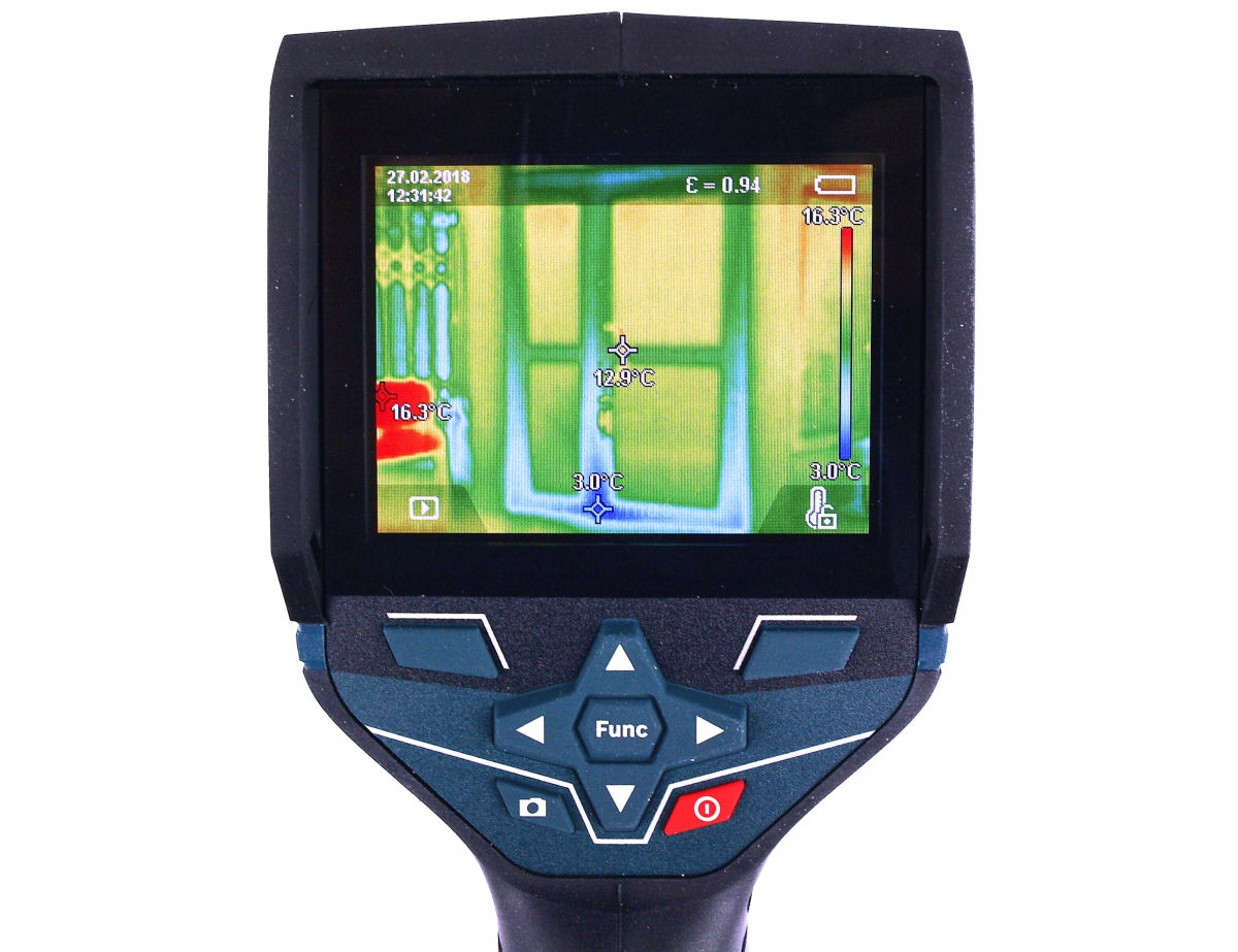 KAMERA TERMOWIZYJNA TERMODETEKTOR GTC 400 C BOSCH 1x2,0Ah Maksymalna głębokość pomiaru dla żelaza i stali 150 mm