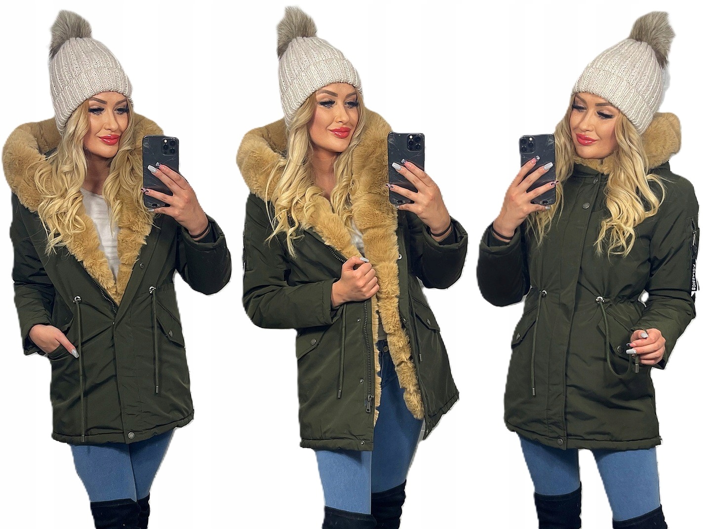 Kožíšek Teplá Dámská Parka Bunda S Kapucí XXL