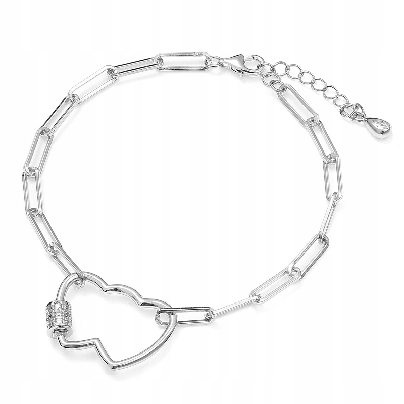 Stříbrný náramek s dvojitým srdcem Ag 925 B05136