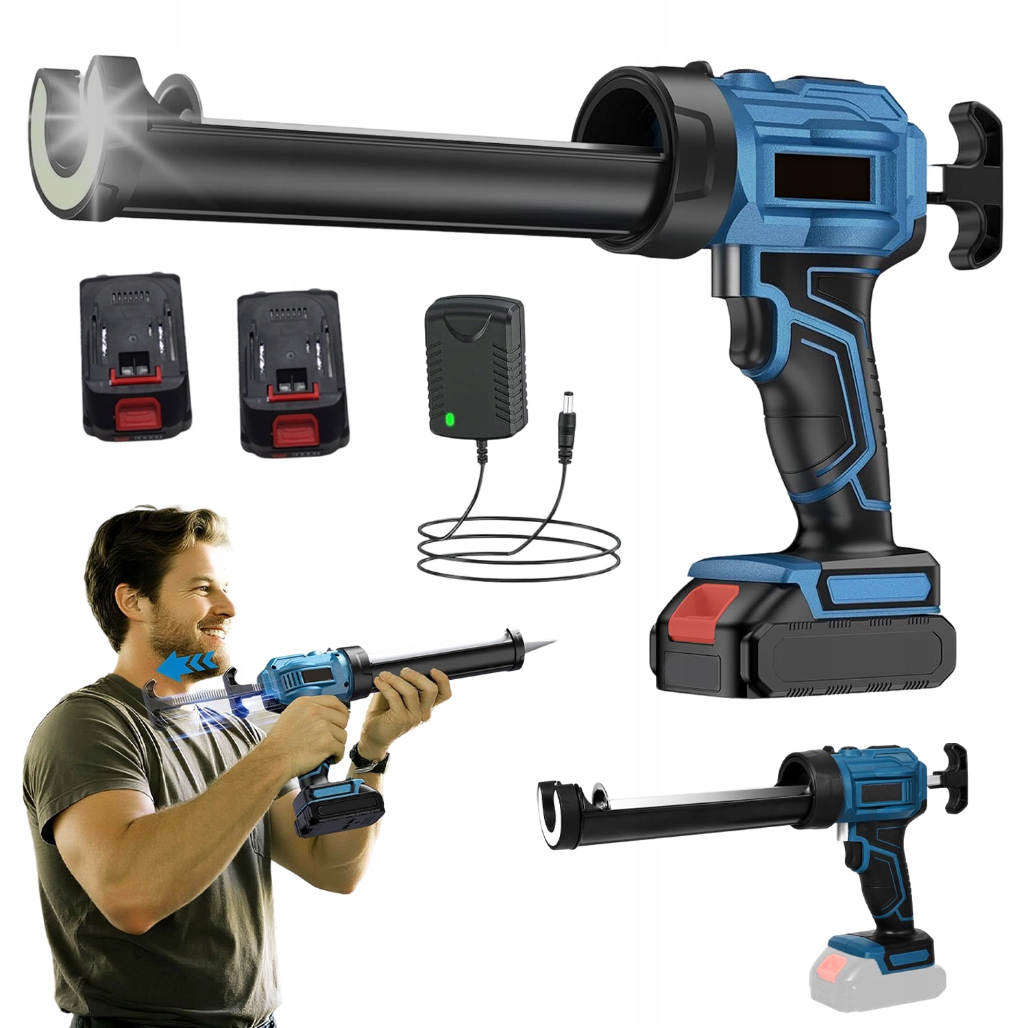 Akumulátorová Pistole Na Silikon S Led Regulací Rychlosti