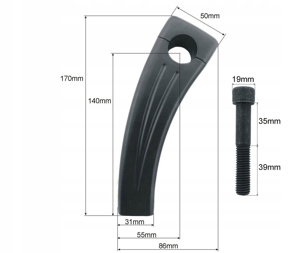 MOCOWANIA UCHWYTY RISERY KIEROWNICY 25 4MM CZARNE Part number RI 036 1
