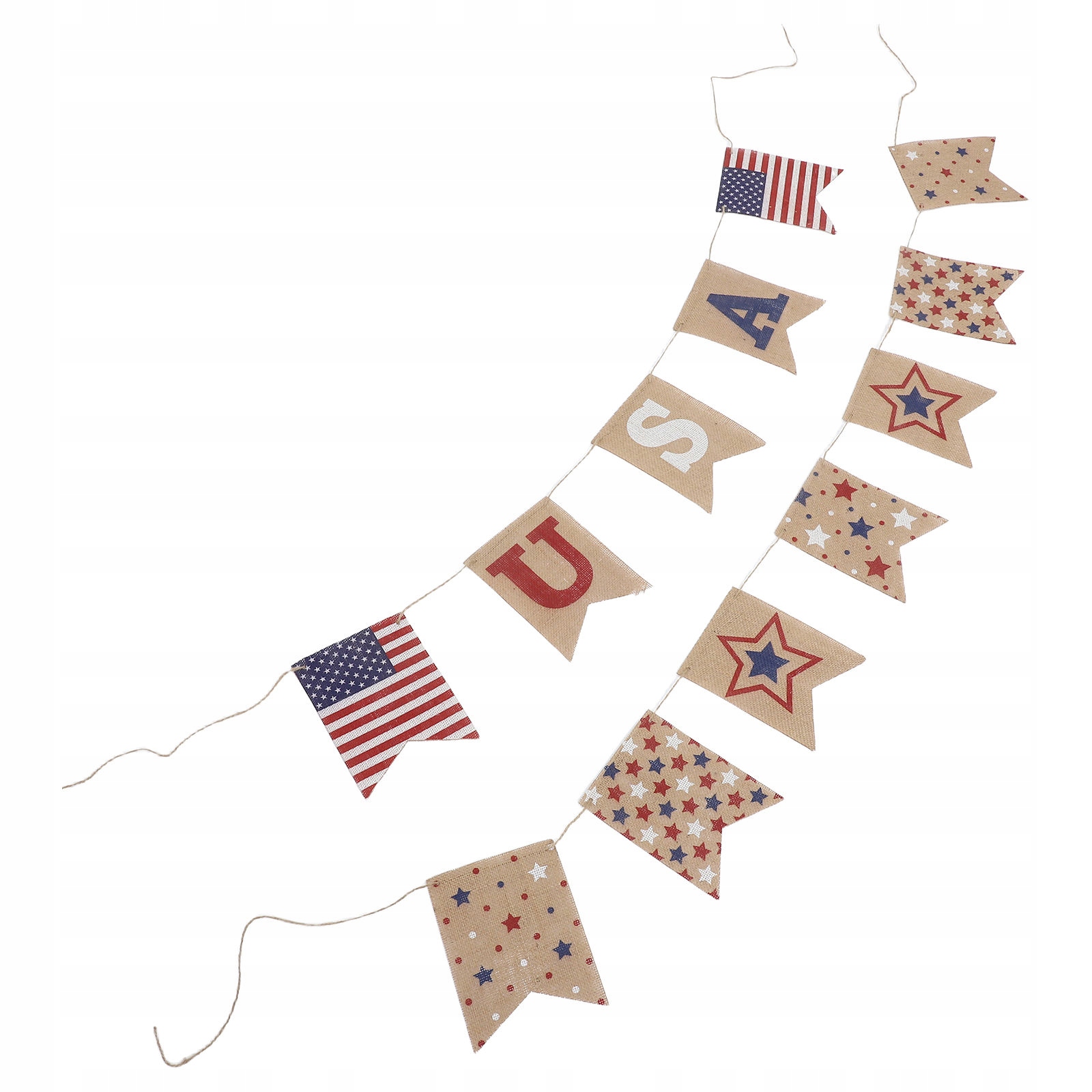 2 Szt. Patriotyczne Banery Z Juty Z Motywem Usa Do Dekoracji Imprez