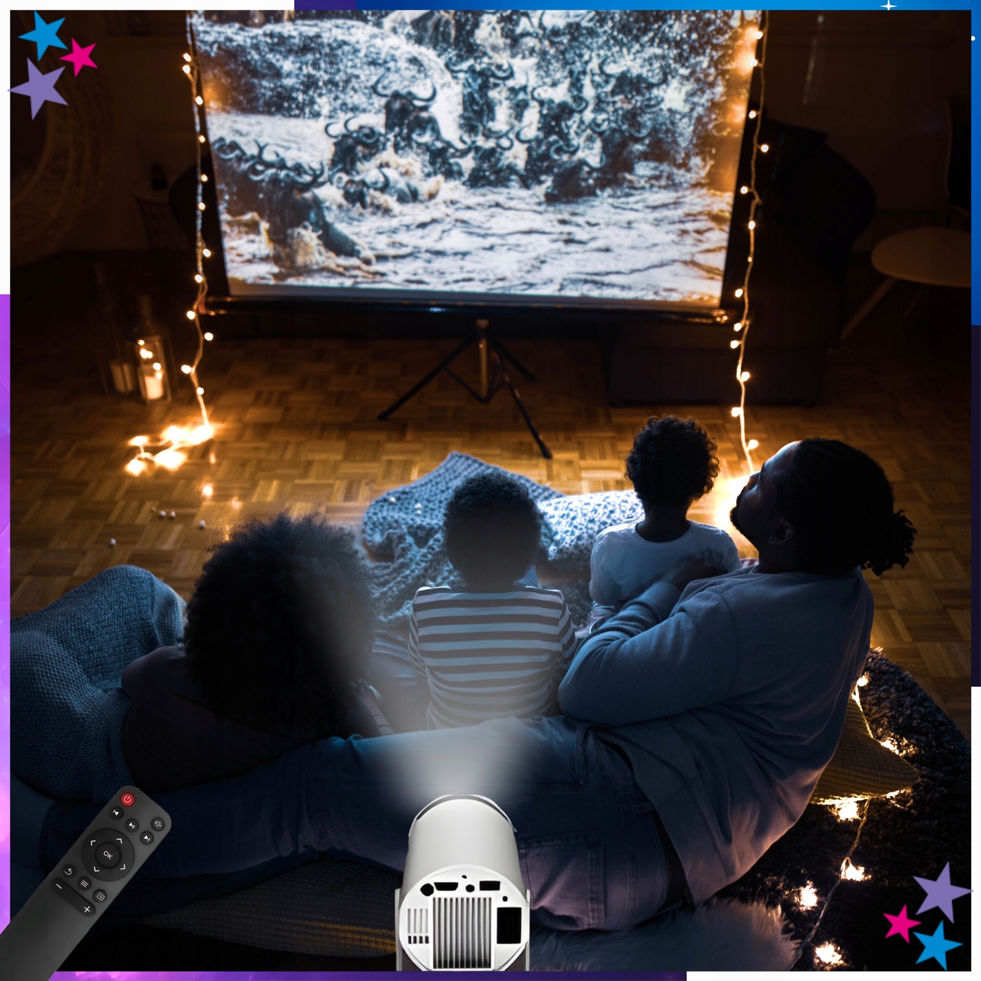 PROJEKTOR RZUTNIK MINI PRZENOŚNY ANDROID LED HY300 WIFI FULL HD SMART TV Żywotność lampy w trybie normalnym 10000 h