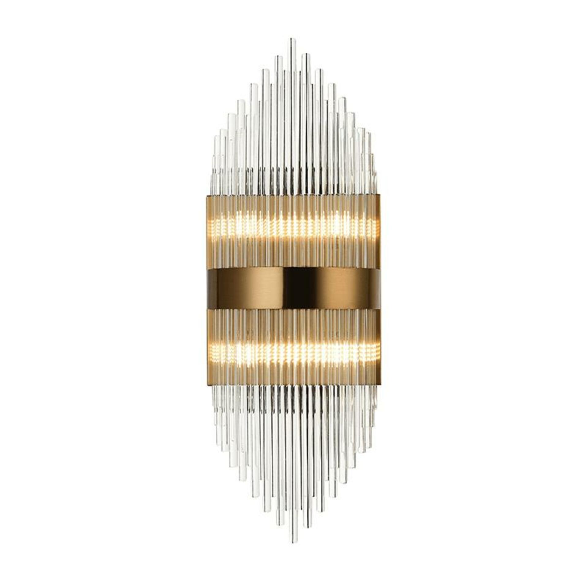 Aca Lighting nástenné svietidlo 4XG9 krištáľ mosadz kov 20X11X54CM Dynasty