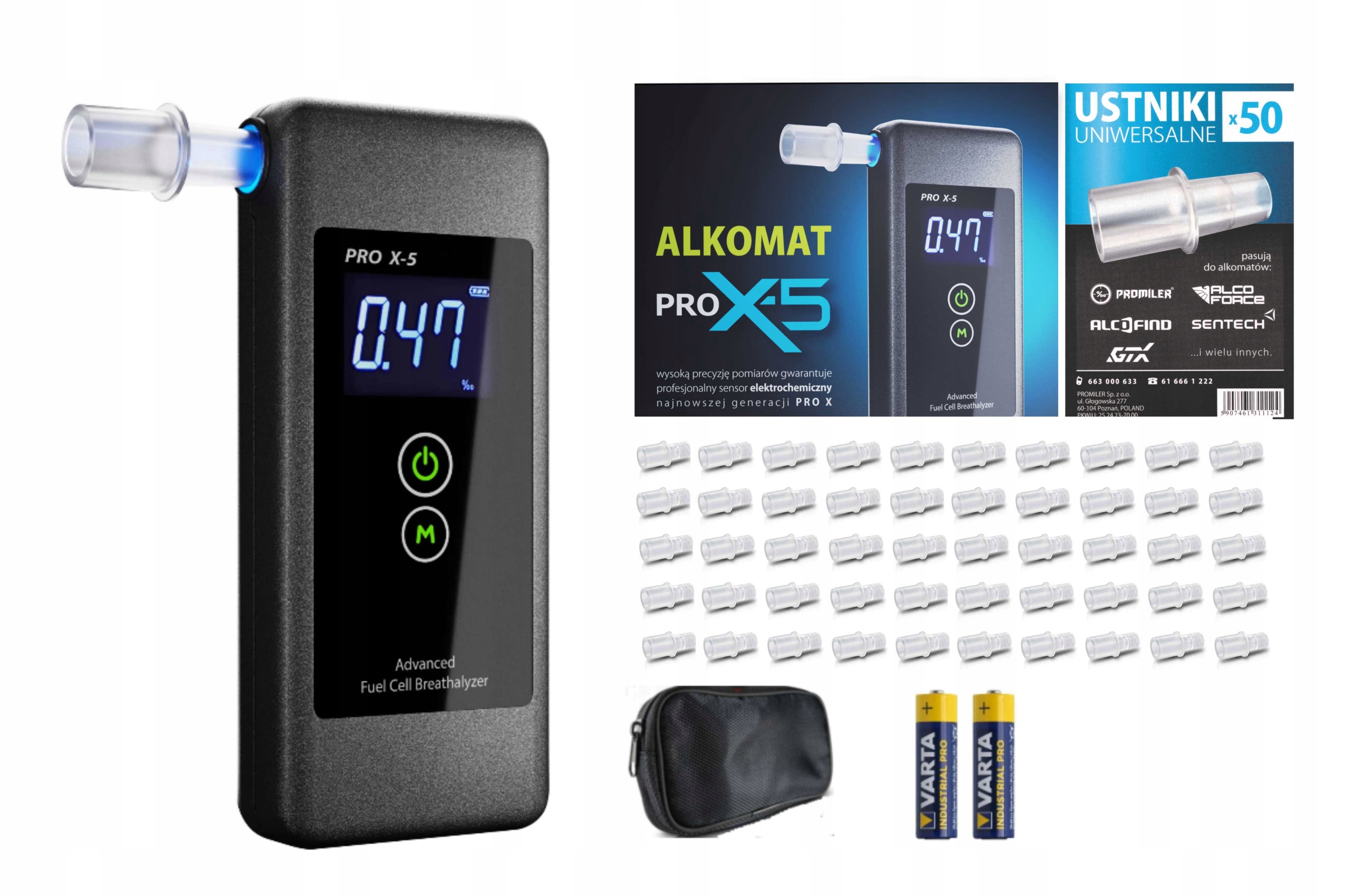 

Alkomat Alcofind Pro X-5 +kalibracje +50szt ustnik
