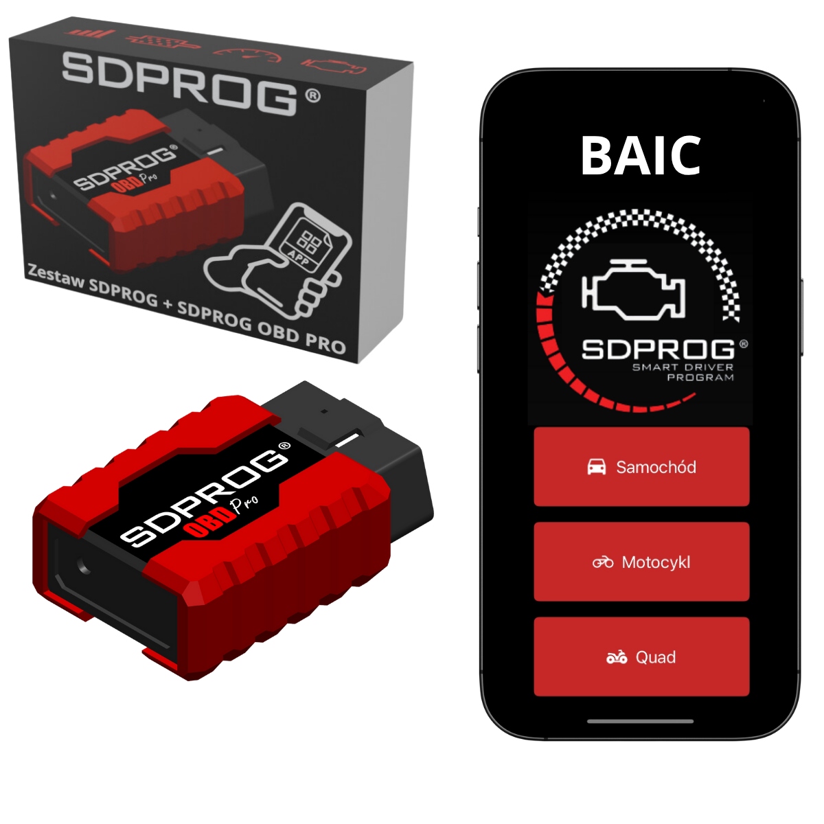 Baic Diagnostický Nástroj Rozhranie OBD2 program Obd Sdprog Android iOS