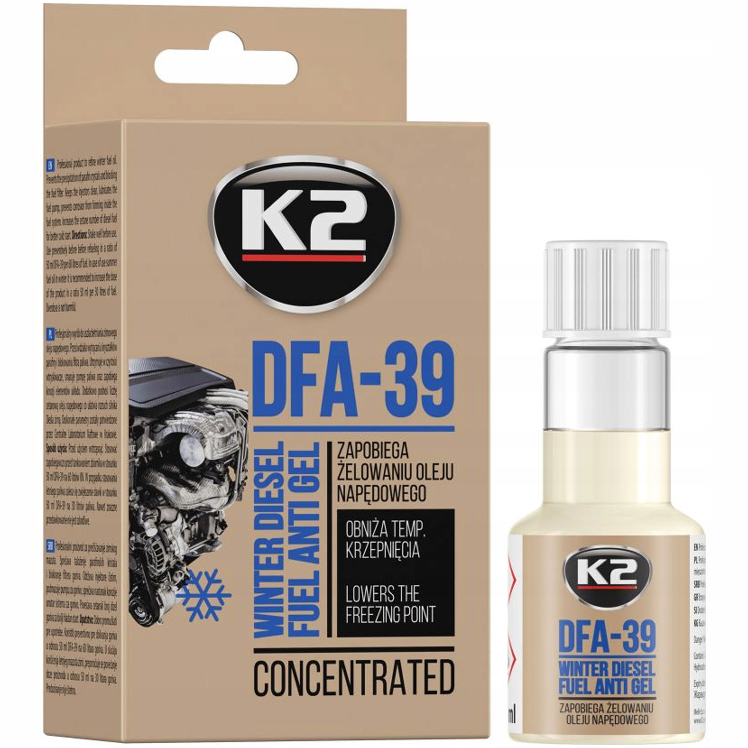 K2 Płyn Przeciw Żelowaniu Oleju Napędowego Do Diesel Zimowy DFA-39 50ml