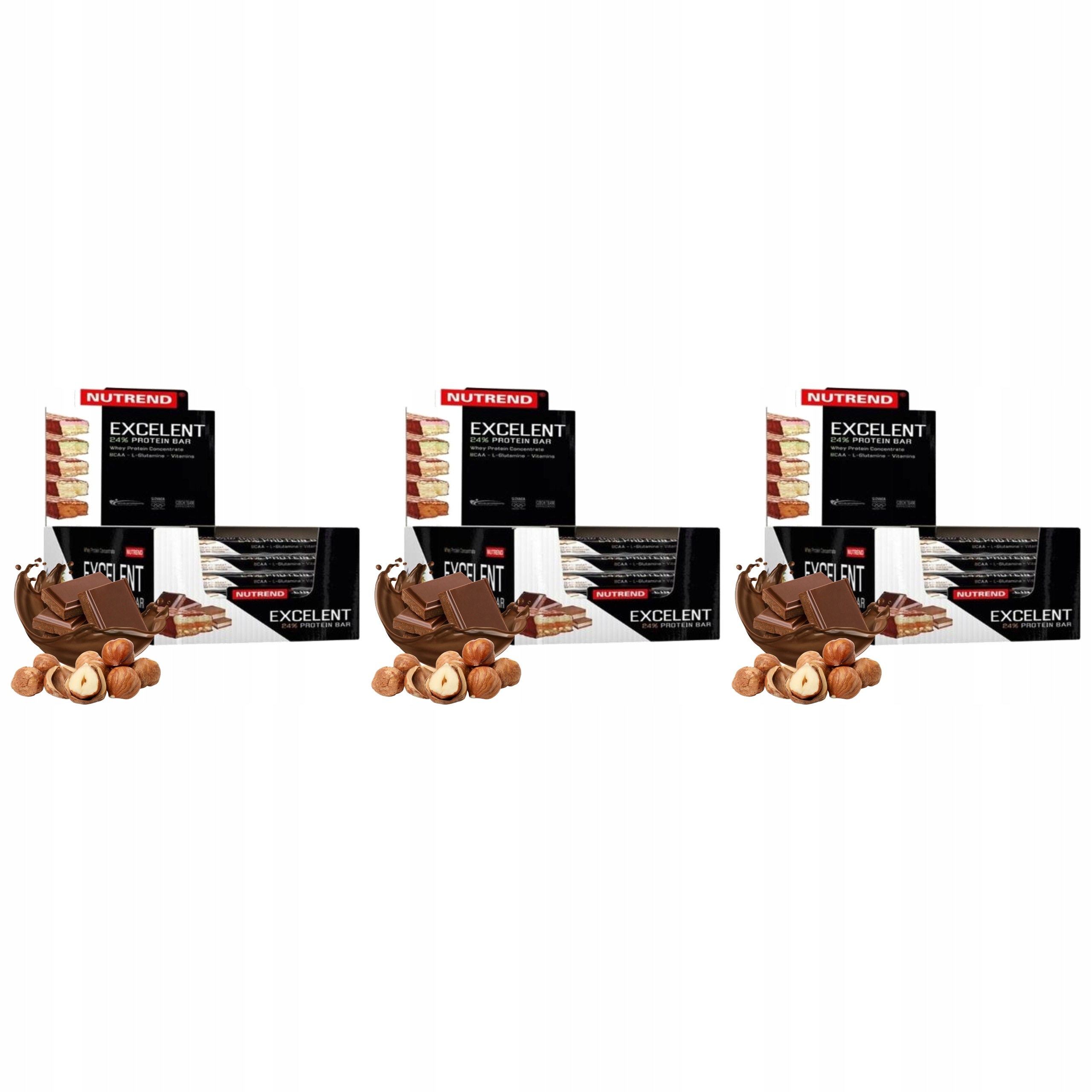 3x Proteinová Tyčinka Bílkoviny 21 g Mandle Pistácie 18 x 85 g Nutrend Excelent