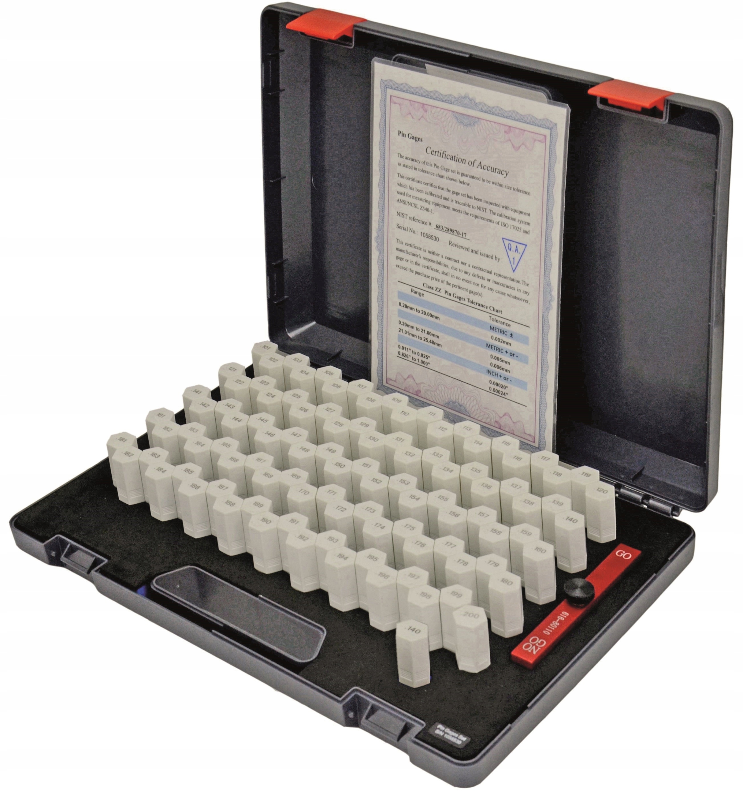 ZESTAW KOŁKÓW POMIAROWYCH 101-SZT 15 - 16 mm 0.004