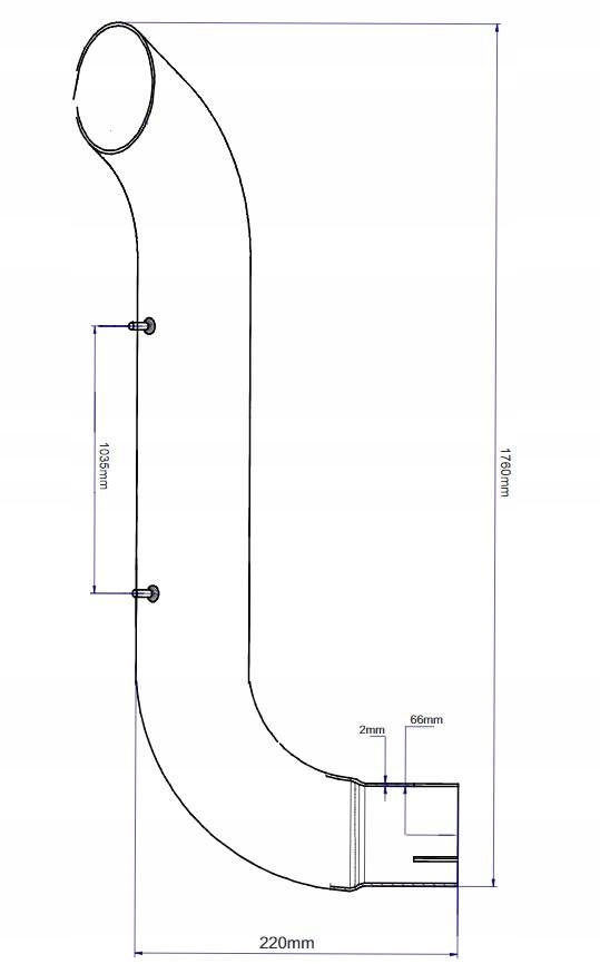 00-B2066 - Глушник вихлопної труби Al116287 John Deere ANDORIA