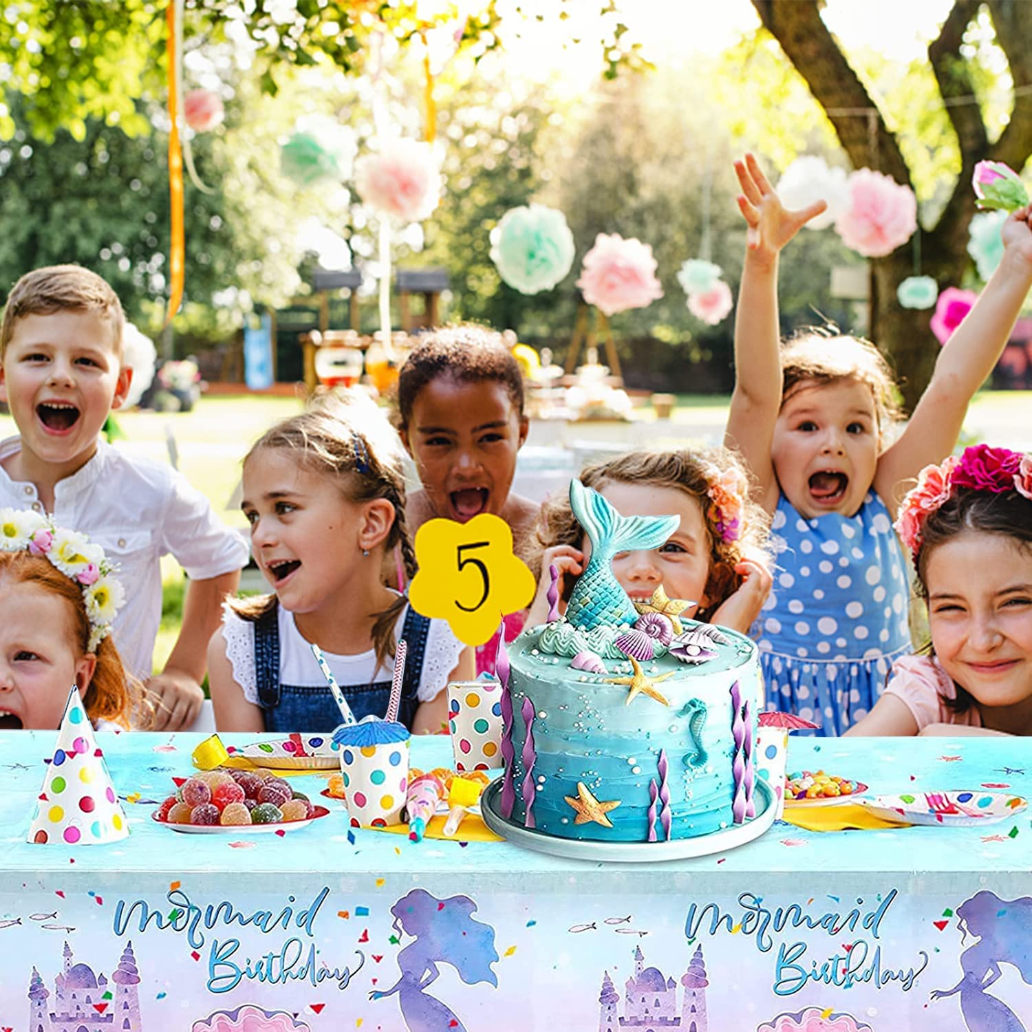 Syreny Księżniczka Motyw urodzinowy Ozdoby Obrus Marka inna