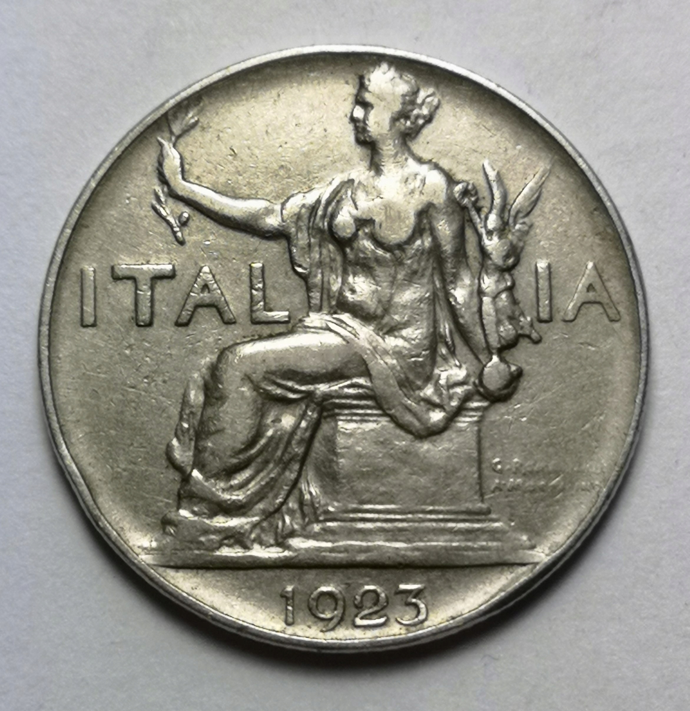 Włochy 1 lir 1923 U132