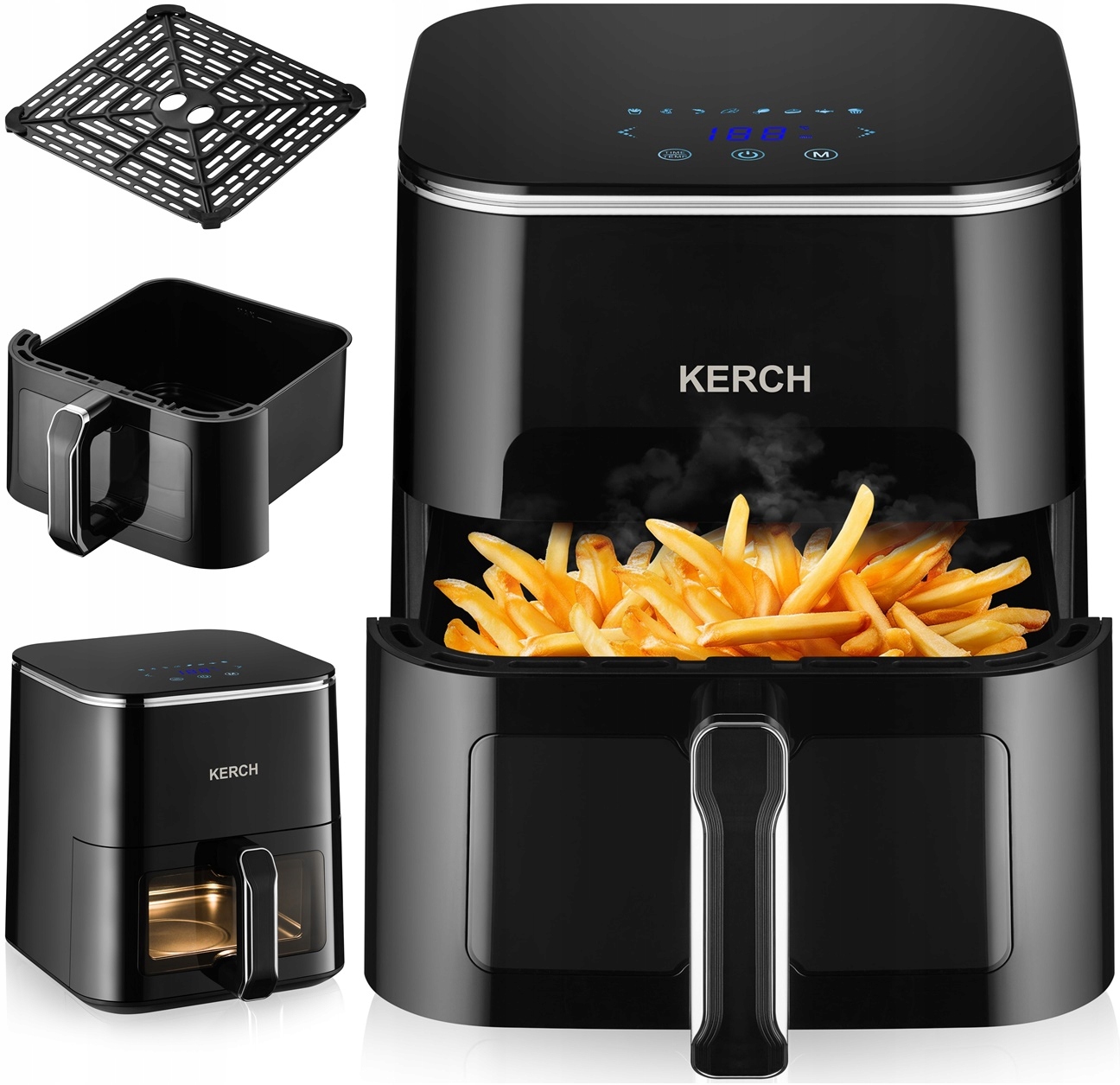 Frytkownica Beztłuszczowa Frytownica Kerch Iconi 5L 2500W Silver