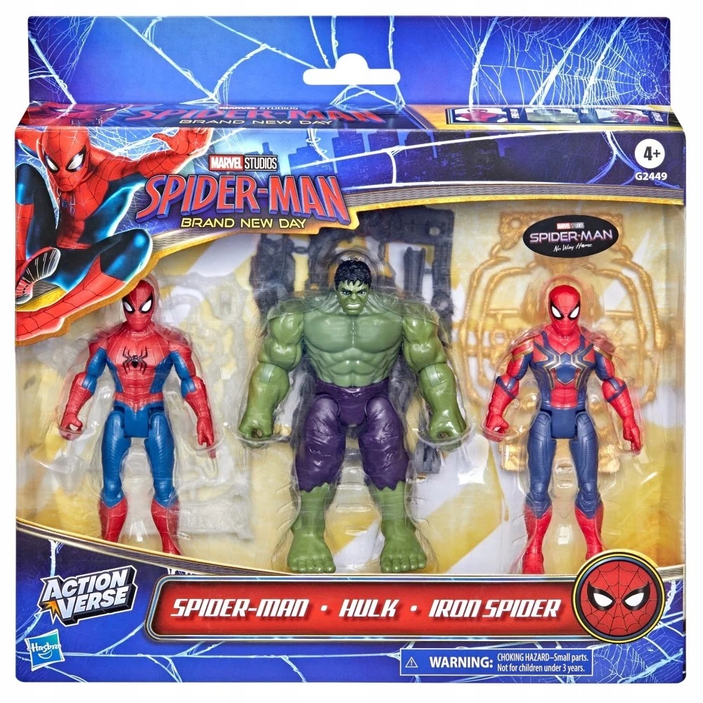 Figurki Disney Marvel zestaw Spider Man, Hulk i Iron Spider 3 pak Hasbro