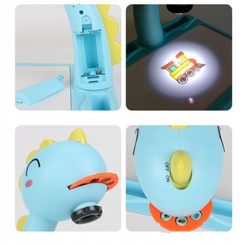 Projektor do rysowania nóżki dinozaur niebieski 2021-7a Materiał plastik