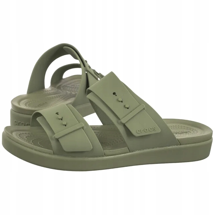 Dámské boty Nazouváky Crocs Brooklyn Buckle Low Low Cargo 211215 Zelené