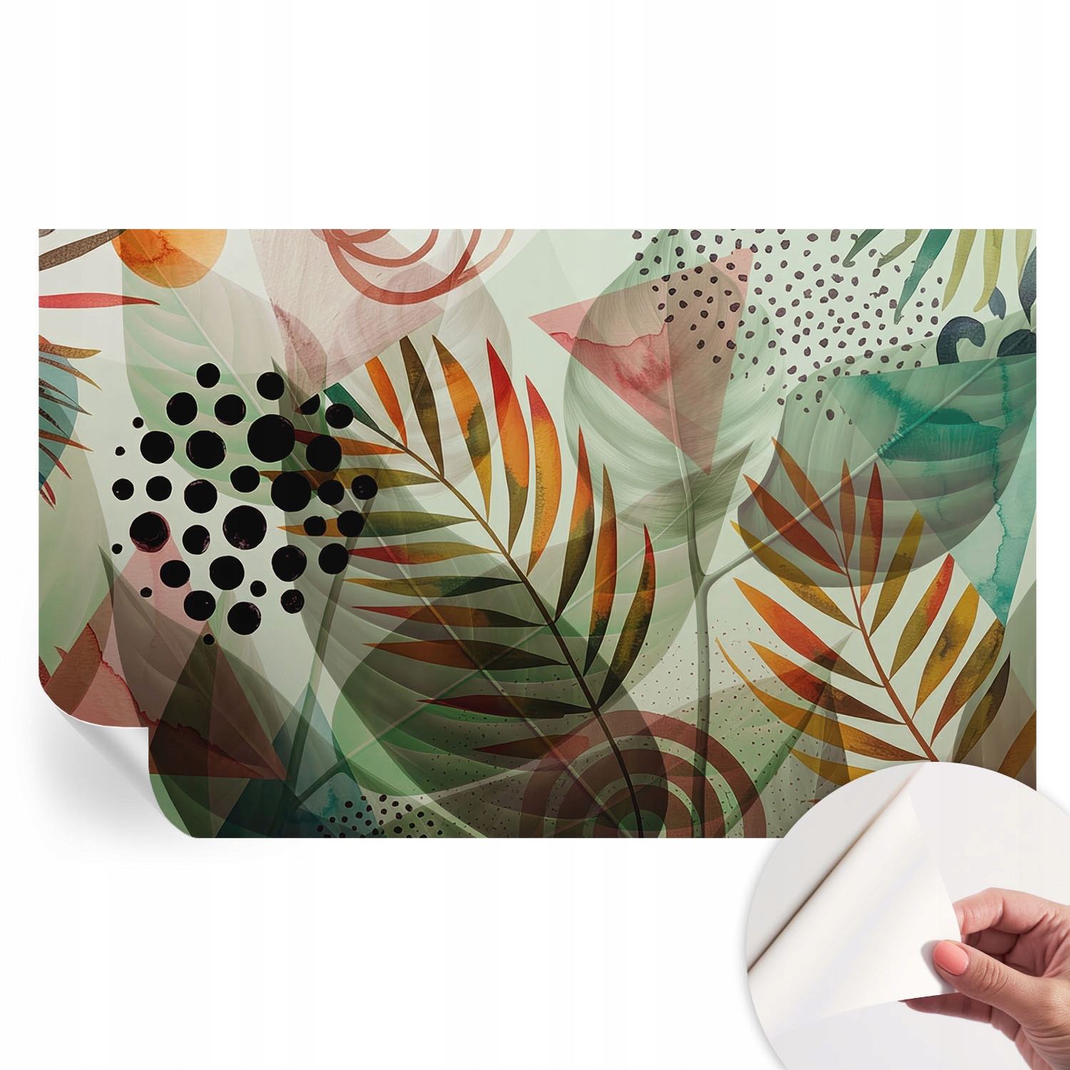 Matná samolepiaca fototapeta na stenu Abstraktné listy 416x254 cm