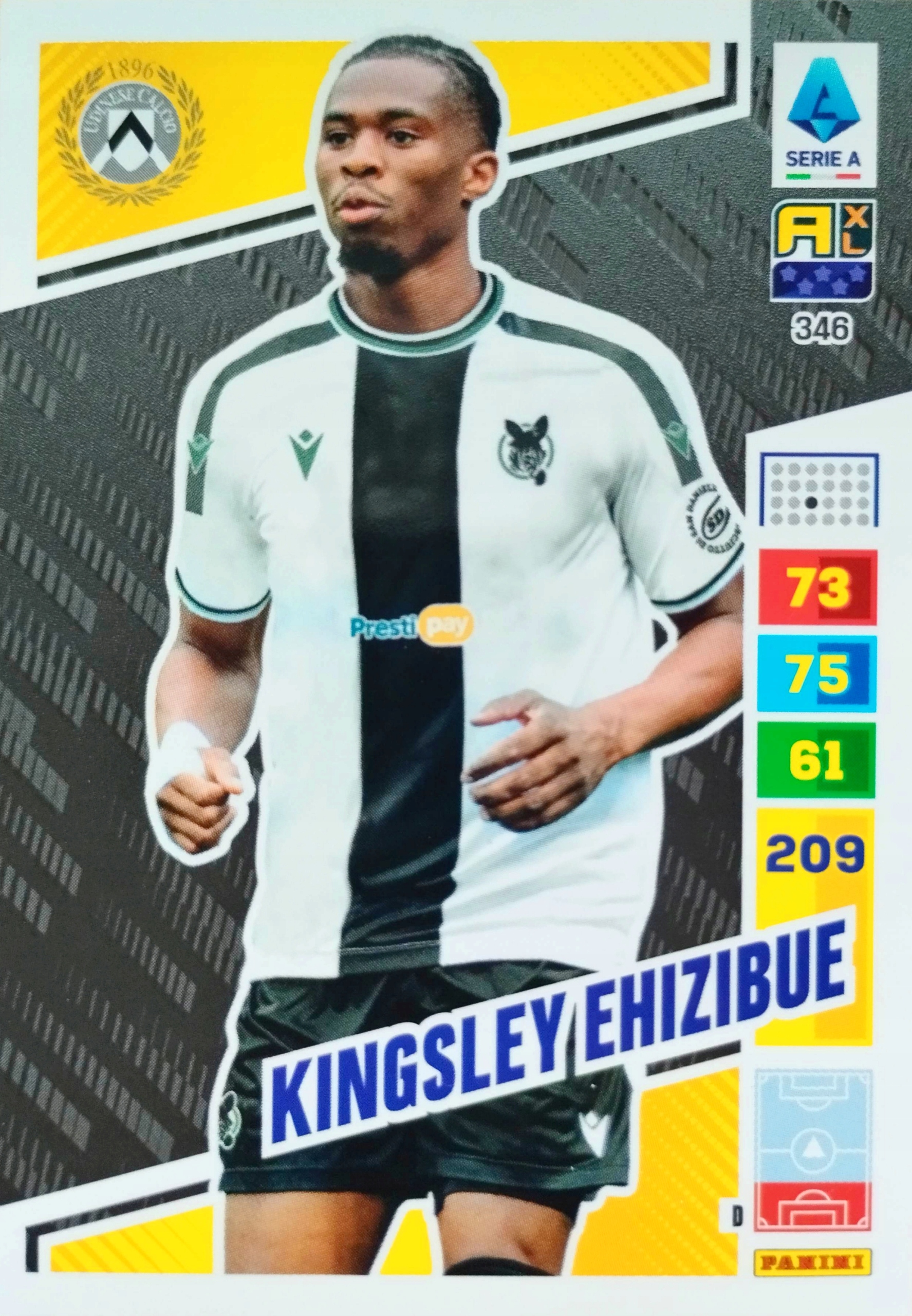 PANINI CALCIATORI LIGA WŁOSKA 2023 - 2024 346 KINGSLEY EHIZIBUE UDINESE