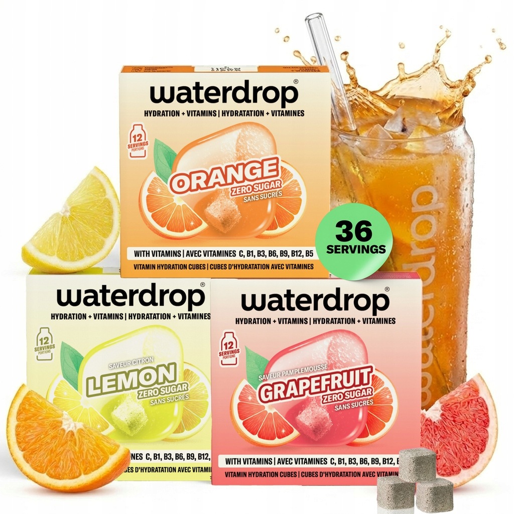 Lemoniada Waterdrop Microdrink 3 Smaki 36 Kostek Bez Cukru, Orzeźwienie