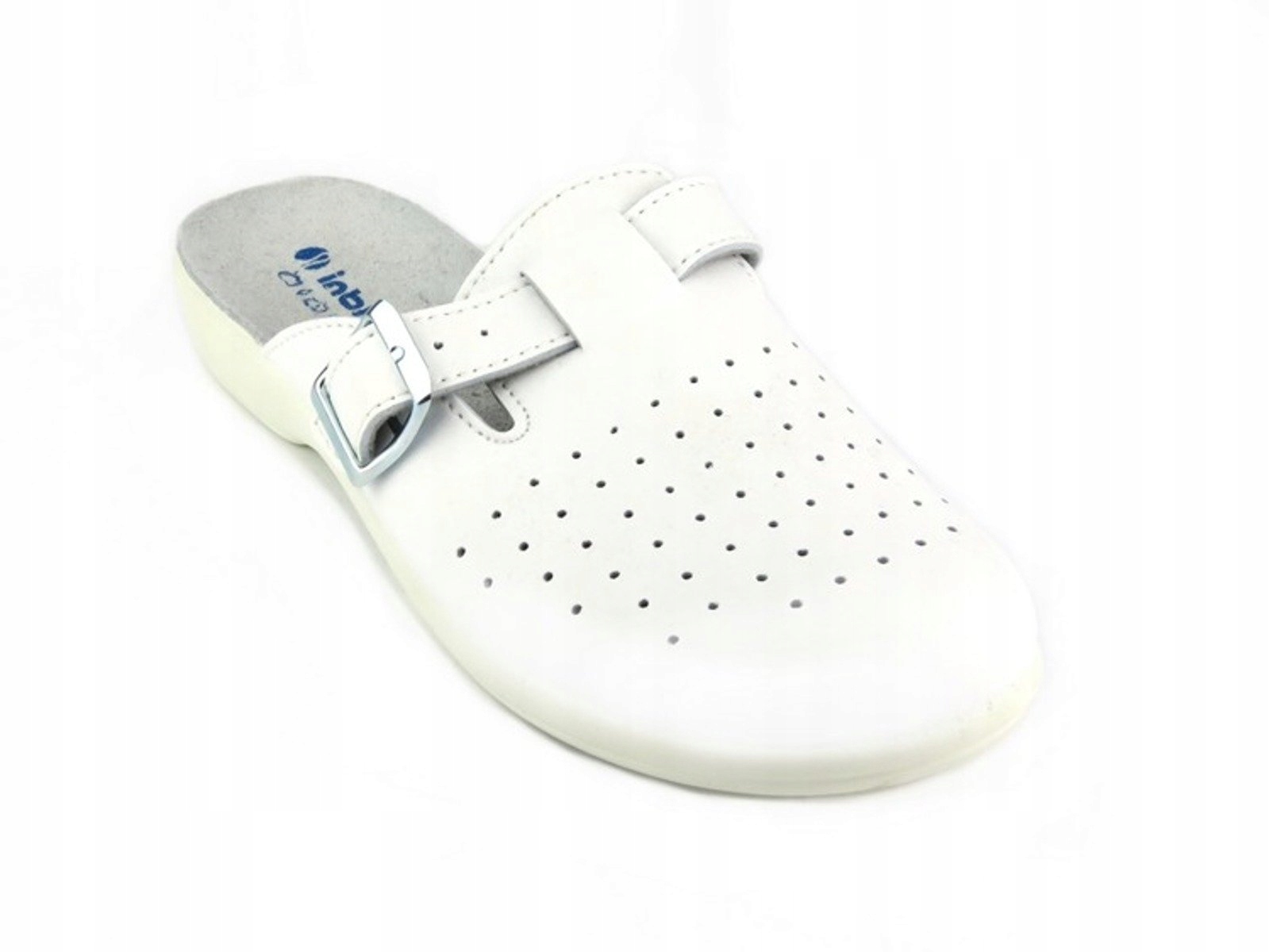 KLAPKI DAMSKIE INBLU AE01 MEDYCZNE SANITARNE BIAŁE Oryginalne opakowanie producenta pudełko