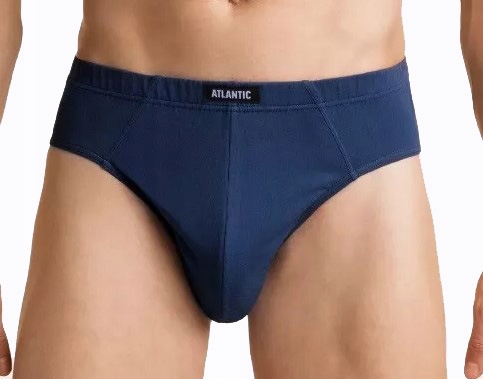 Slipy męskie Atlantic bawełniane MP-129 granat L