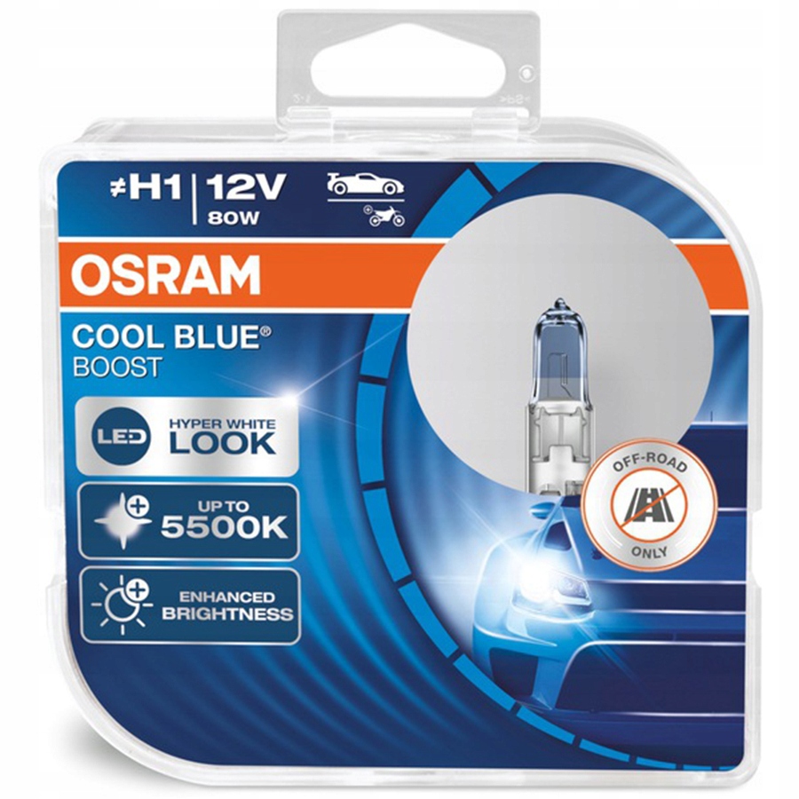 

Żarówki Osram H1 Cool Blue Hyper Boost Duo 12V 80W
