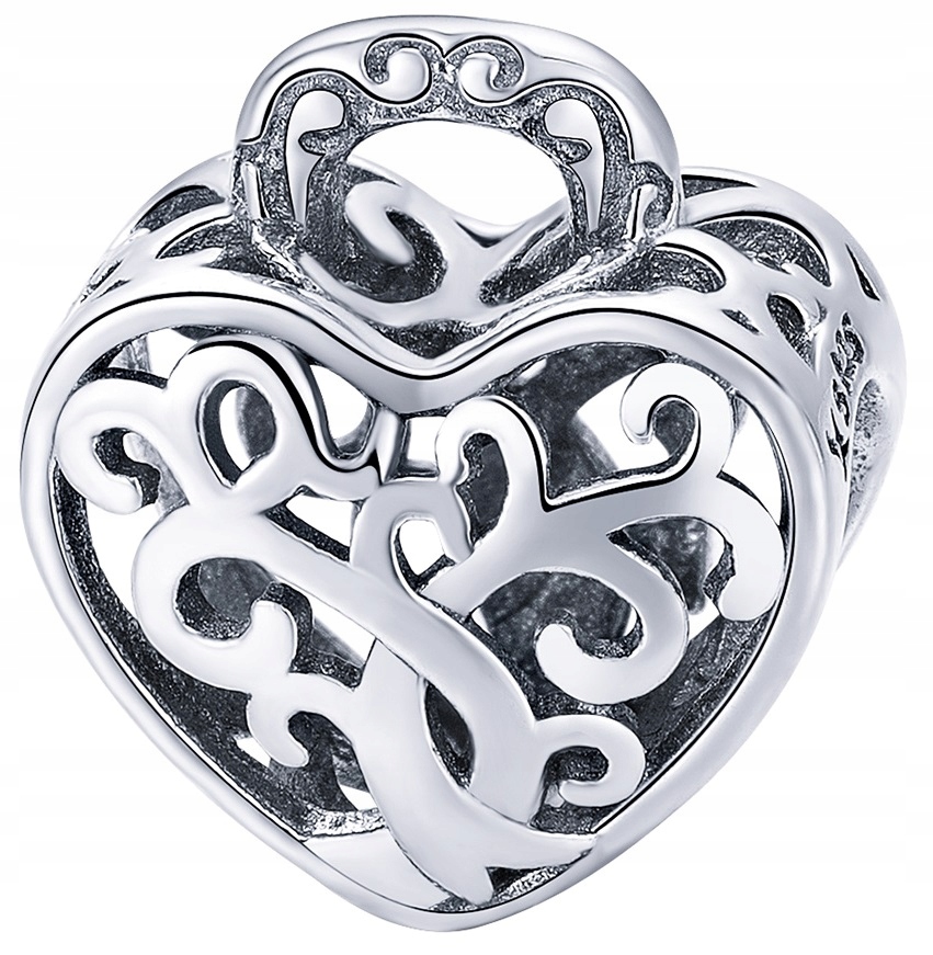 2 x Charms Ažurový Zámek Charms Stříbro 925