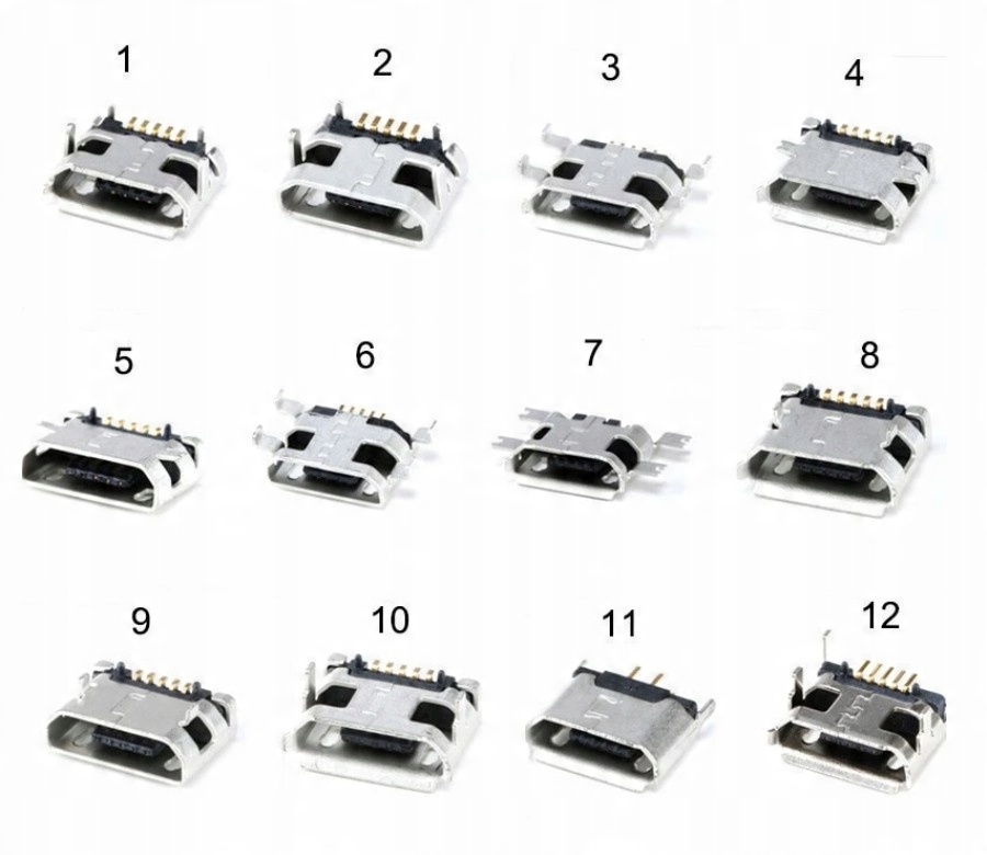 

Zestaw Złącz Gniazdo Smd Mikro Micro Usb 5-PIN x12